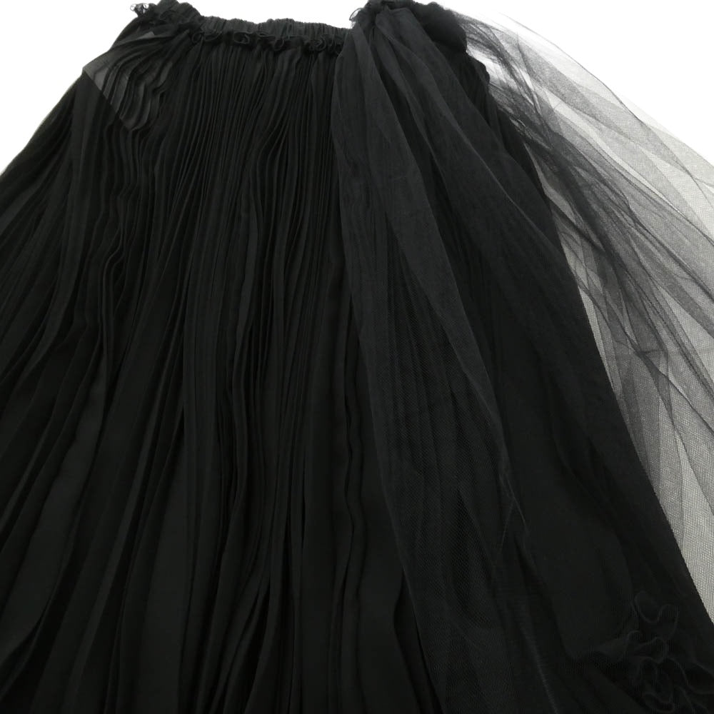 tricot COMME des GARCONS トリココムデギャルソン TC-S201 チュール プリーツ ロング スカート ブラック系 サイズ表記無し【中古】