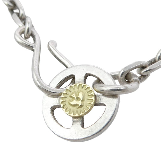 WINGROCK ウィングロック 金メタル付き ホイールフック チェーン ネックレス シルバー系 ゴールド系【中古】