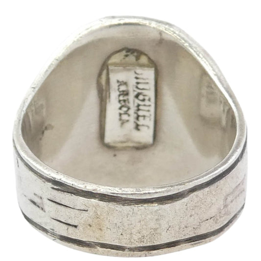 メキシカンジュエリー Miguel Areola ミゲル・アレオラ シルバー925 フレアモチーフ スカル リング シルバー系 23.5号【中古】