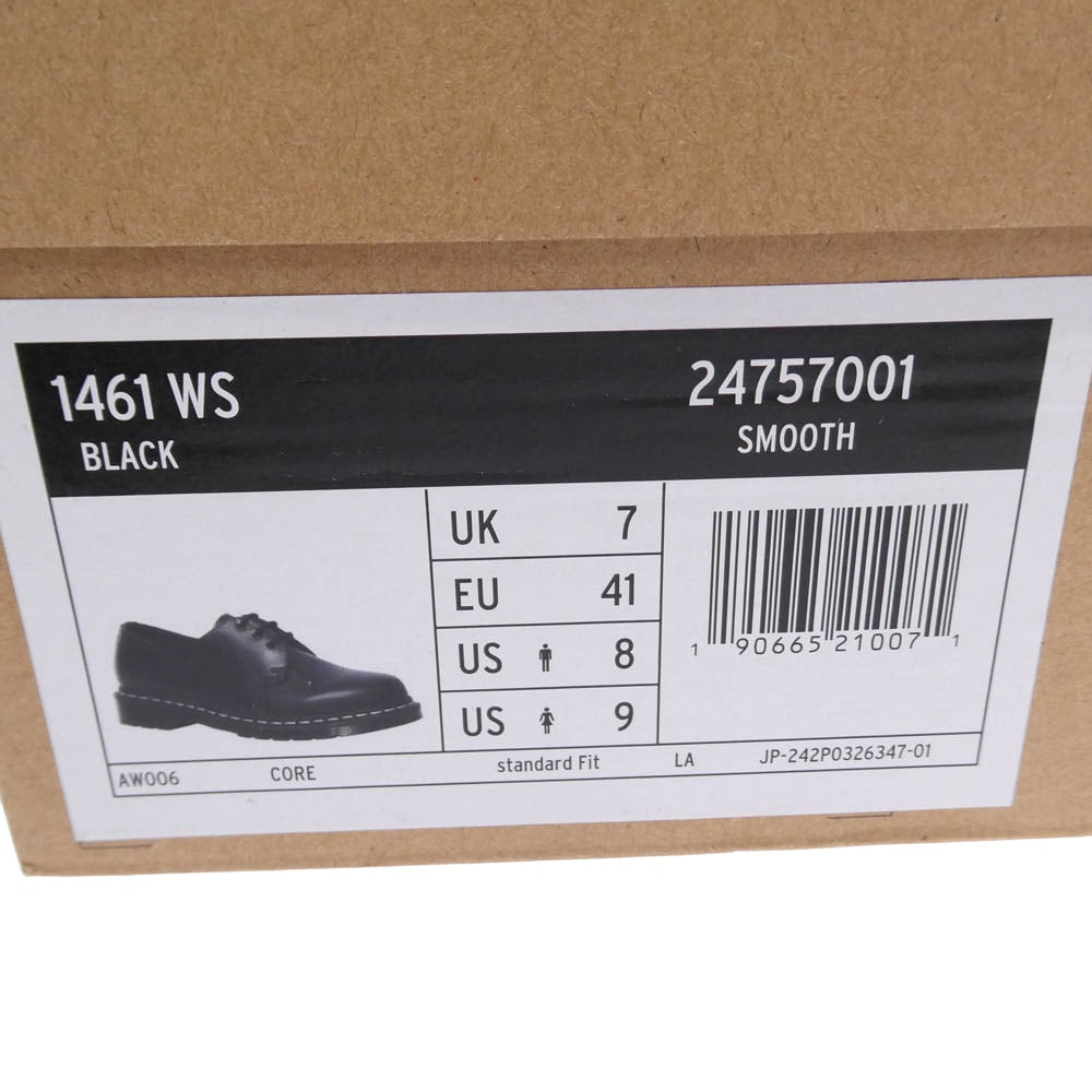 Dr.Martens ドクターマーチン 1461 ホワイトステッチ 3ホール シューズ ブラック系 ホワイト系 US8【美品】【中古】