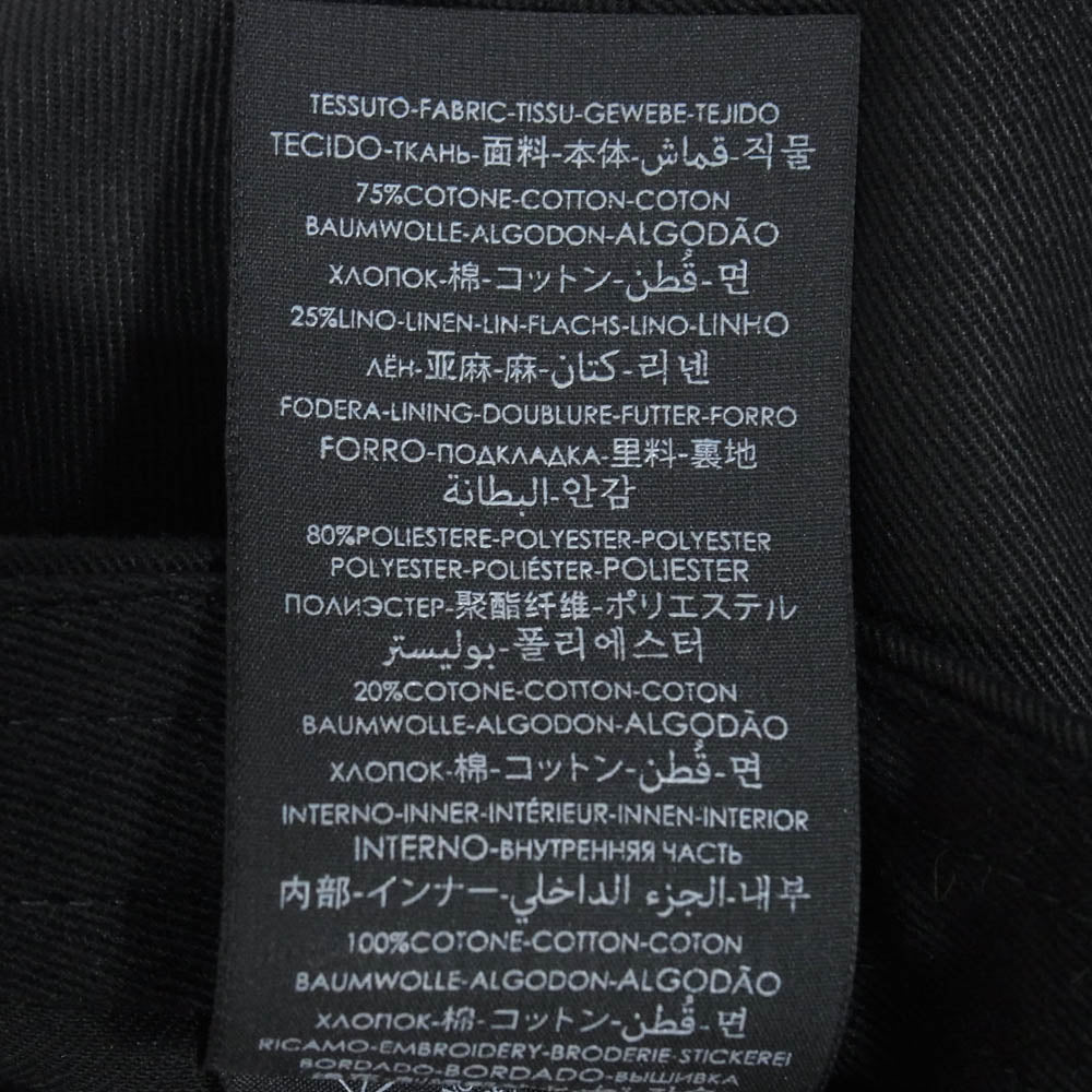 SAINT LAURENT サンローラン 778063 3YP19 ロゴ刺繍 ベースボールキャップ 帽子 ブラック系 59【中古】
