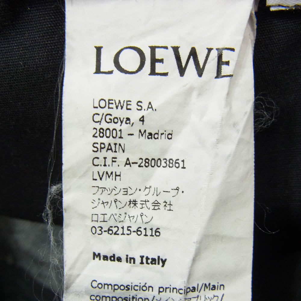 LOEWE ロエベ H526Y04W10 ボタンフライ ワイドストレート ブラックデニム パンツ ブラック系 50【中古】
