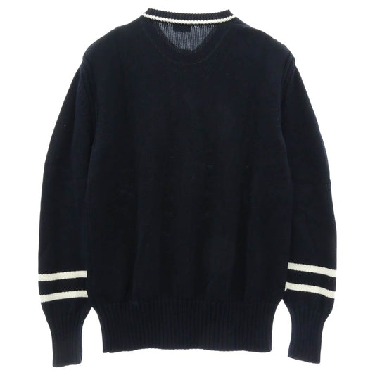 MONCLER モンクレール 23AW I20919C00002 M1509 モンクレールジャパンタグ GIROCOLLO TRICOT モノグラムパッチ コットン ニット セーター ネイビー系 XL【中古】