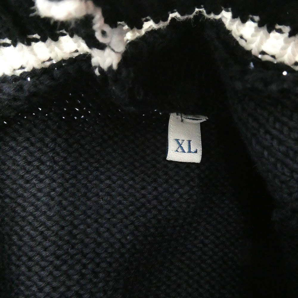 MONCLER モンクレール 23AW I20919C00002 M1509 モンクレールジャパンタグ GIROCOLLO TRICOT モノグラムパッチ コットン ニット セーター ネイビー系 XL【中古】