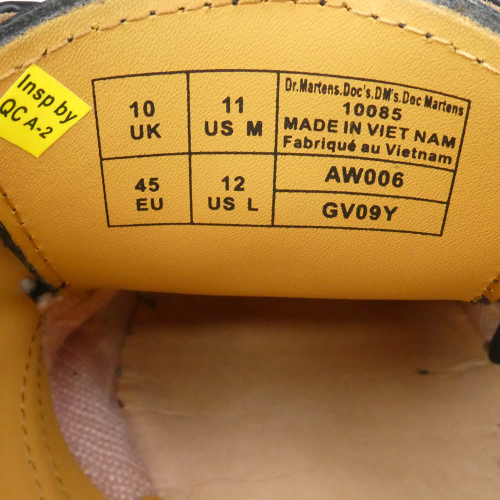 Dr.Martens ドクターマーチン イエロー ステッチ 3ホール レザー シューズ ブラック系 ブラウン系 UK10【中古】