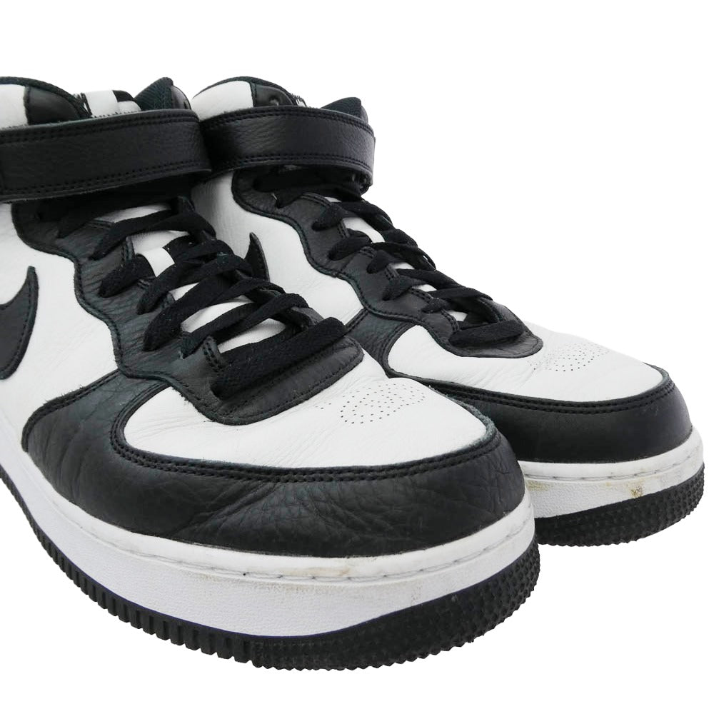 NIKE ナイキ DJ7840-002 Stussy エアフォース1 ミッド ブラック アンド ライトボーン ハイカットスニーカー ブラック系 ホワイト系 30cm【中古】
