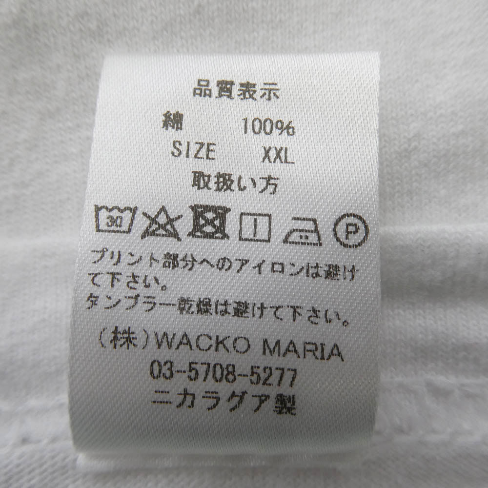 WACKO MARIA ワコマリア ONE LOVE ボブマーリー 半袖 Tシャツ カットソー ホワイト系 XXL【中古】