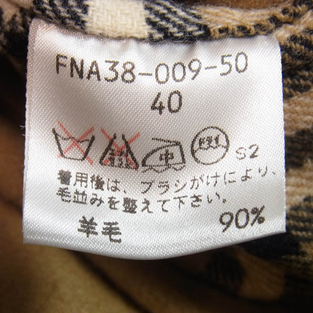 BURBERRY バーバリー FNA38-009-50 Burberrys バーバリーズ カシミヤ混 金ボタン 裏地ノバチェック ウール コート ブラウン系 40【中古】