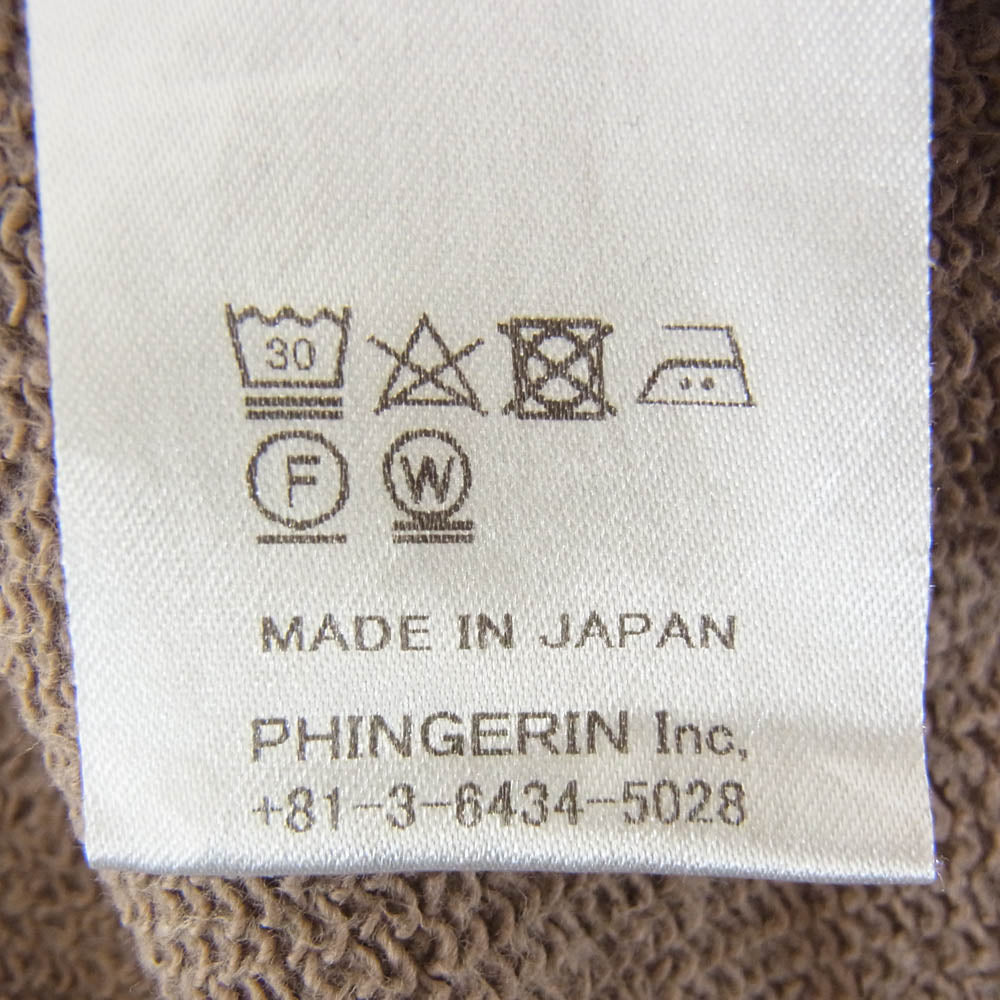 フィンガリン ハーフジップ パーカー フーディー ブラウン系 M【中古】