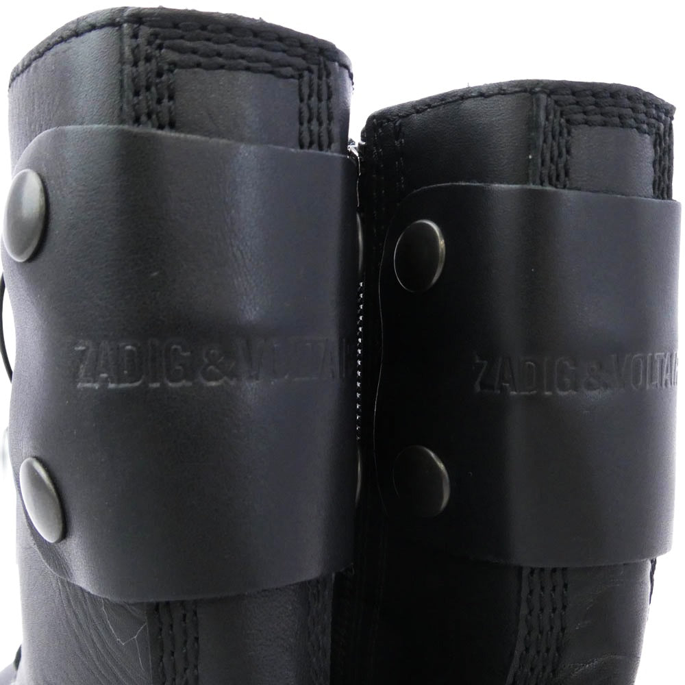 ZADIG&VOLTAIRE ザディグエヴォルテール サイドジップ ブーツ ブラック系 シルバー系 36【中古】