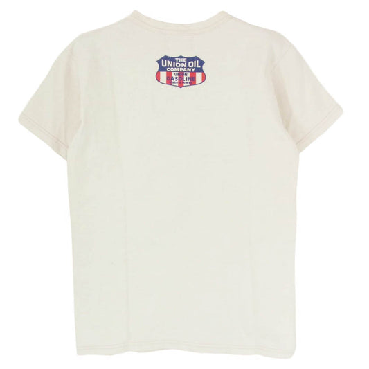 The REAL McCOY'S ザリアルマッコイズ JOE McCOY ジョーマッコイ MOHAWK GASOLINE プリント Tシャツ 白系 オフホワイト系 36【中古】