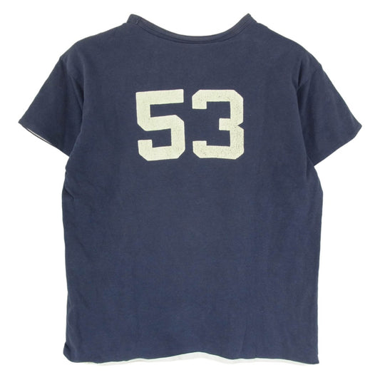 The REAL McCOY'S ザリアルマッコイズ sports wear リバーシブル プリント Tシャツ ネイビー系 M【中古】