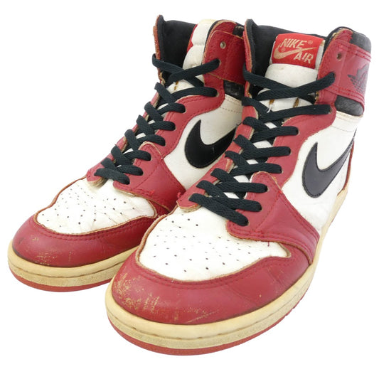 NIKE ナイキ 【観賞用】85年製 オリジナル AIR JORDAN 1 CHICAGO エアジョーダン1 シカゴ スニーカー ホワイト系 レッド系 ブラック系 US9【中古】