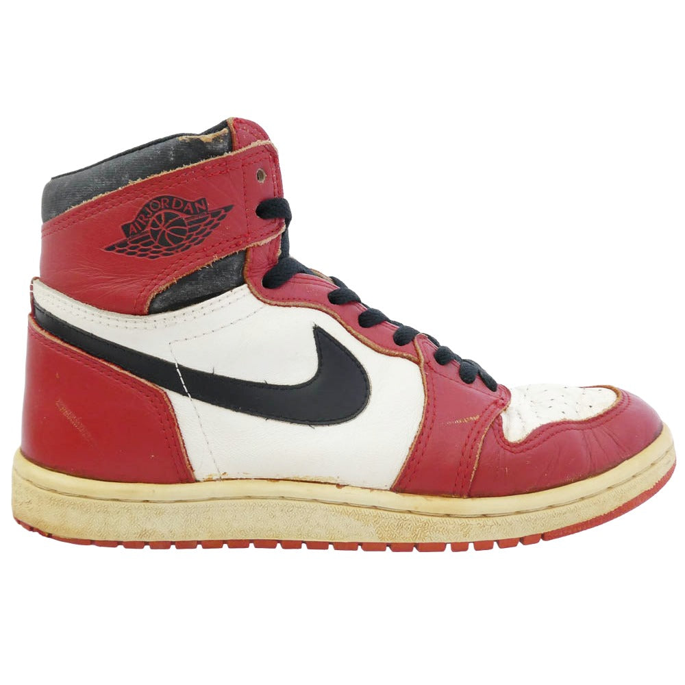 NIKE ナイキ 【観賞用】85年製 オリジナル AIR JORDAN 1 CHICAGO エアジョーダン1 シカゴ スニーカー ホワイト系 レッド系 ブラック系 US9【中古】