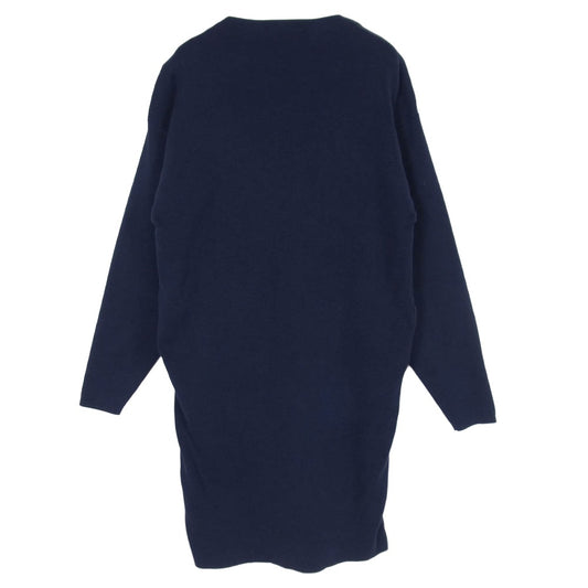 HYKE ハイク ボンディング加工 ニット 切替 ワンピース ネイビー系 1【中古】