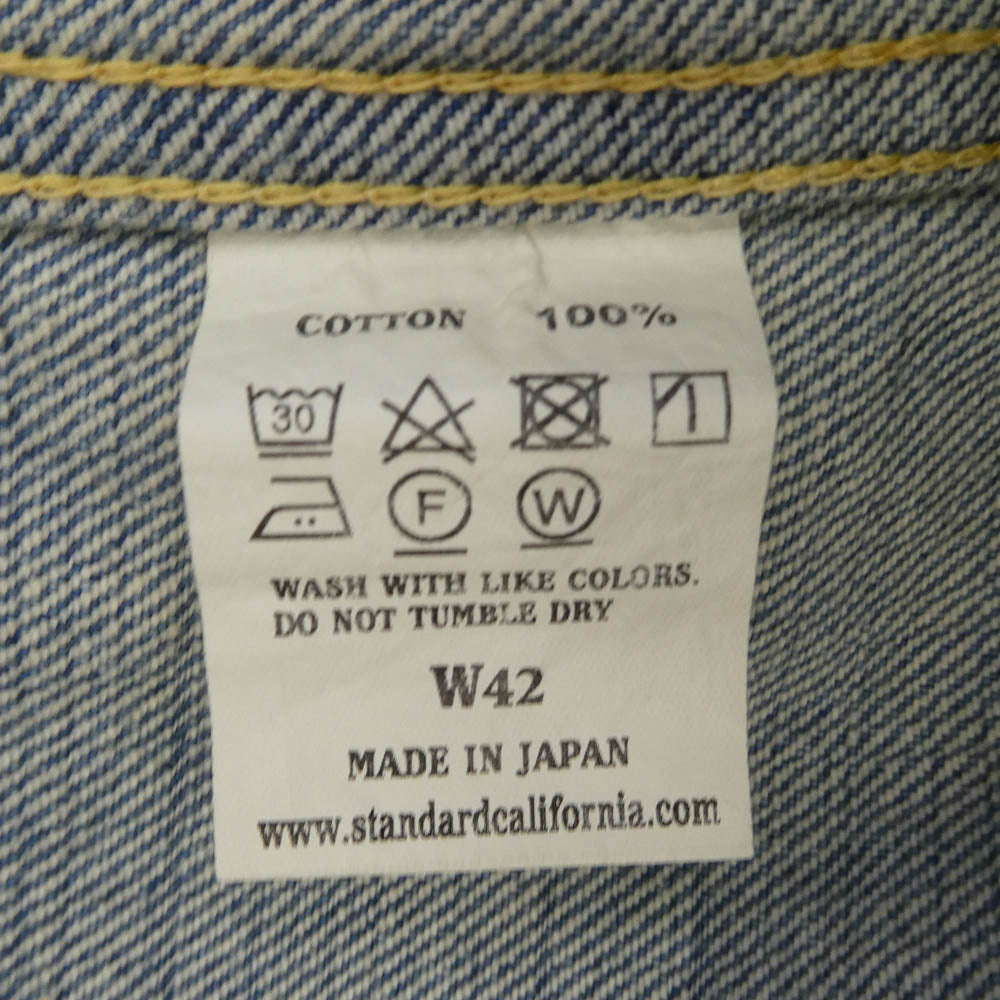 STANDARD CALIFORNIA スタンダードカリフォルニア SD Denim Jacket S996 Vintage Wash デニムジャケット ビンテージウォッシュ インディゴブルー系 W42【美品】【中古】