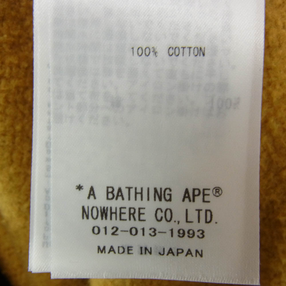A BATHING APE アベイシングエイプ 1ST CAMO SHARK CREWNECK ファーストカモ シャーク クルーネック スウェット ショルダー WGM ワッペン イエローカモ ブラウン系 L【中古】
