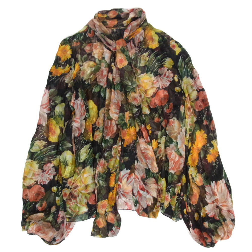 ドルガバ　花柄　棒タイ ブラウス 希少 DOLCE&GABBANA ドルガバ 花柄 ボウタイ シャツ ブラウス の通販は