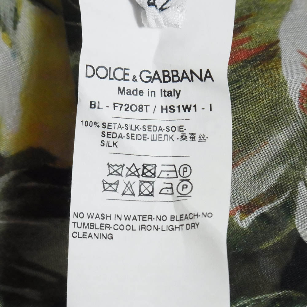 DOLCE&GABBANA ドルチェアンドガッバーナ イタリア製 花柄 ボウタイ シルク 長袖 ブラウス マルチカラー系 42【中古】