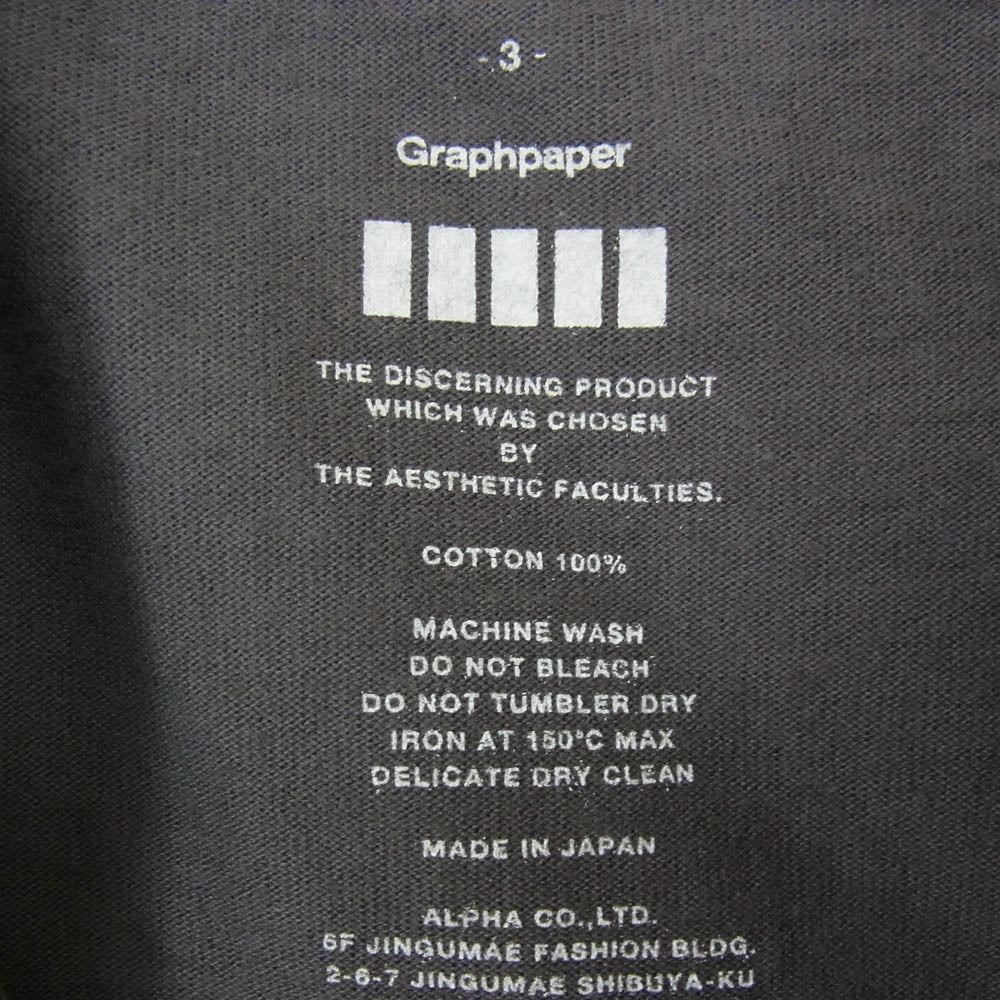 GRAPHPAPER グラフペーパー Oversized S/S TEE オーバーサイズ 半袖 Tシャツ カットソー グレー系 3【中古】