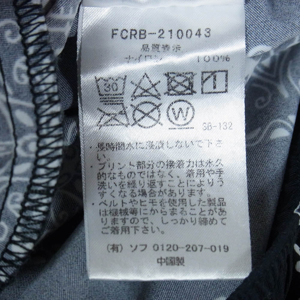 F.C.R.B. エフシーアールビー 21SS FCRB-210043 F.C.Real Bristol FCRB エフシーレアルブリストル NYLON EASY SHORTS バンダナ ペイズリー ハーフ パンツ ショーツ ブラック系 S【中古】