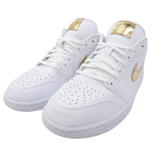 NIKE AIR JORDAN ナイキ ジョーダン CZ4776-100 Women's Air Jordan 1 Low SE AJ1 ウィメンズ エアジョーダン1 ロー ローカット スニーカー ホワイト系 ゴールド系 26cm【極上美品】【中古】