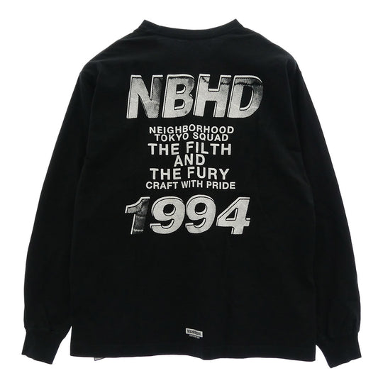 NEIGHBORHOOD ネイバーフッド 22SS 221PCNH-LT05 NH-5C C-TEE ロンT Tシャツ ロゴプリント ブラック系 S【中古】