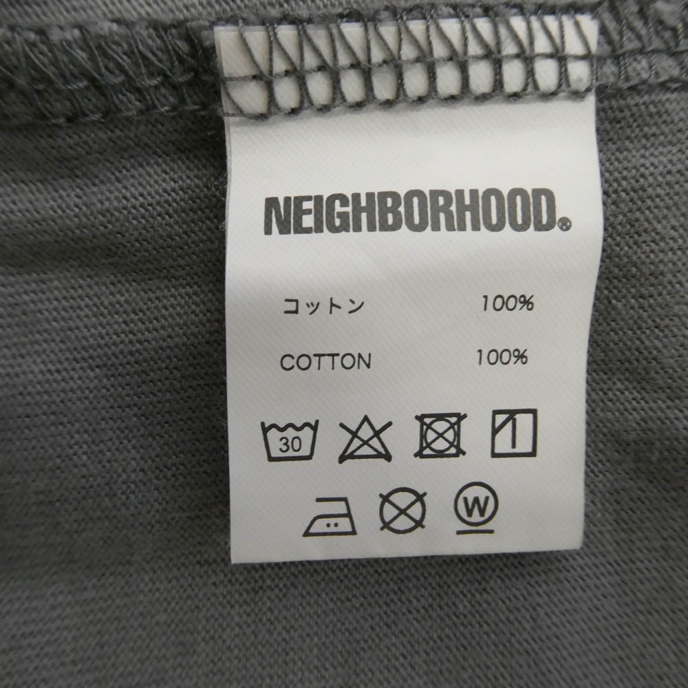 NEIGHBORHOOD ネイバーフッド 24AW 242PCNH-LT07 NH. TEE LS-7 ロンT Tシャツ ロゴプリント グレー系 M【中古】