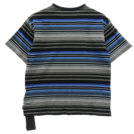 NEIGHBORHOOD ネイバーフッド 24SS 241FPNH-CSM12 BORDER CREWNECK SS Tシャツ ロゴ刺繍 ボーダー ブラック系 グレー系 ブルー系 M【中古】