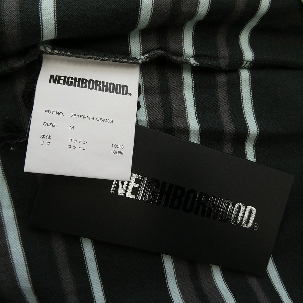 NEIGHBORHOOD ネイバーフッド 25SS 251FPNH-CSM09 BORDER CREWNECK-P SS Tシャツ ポケット ボーダー グリーン系 ブラウン系 M【中古】
