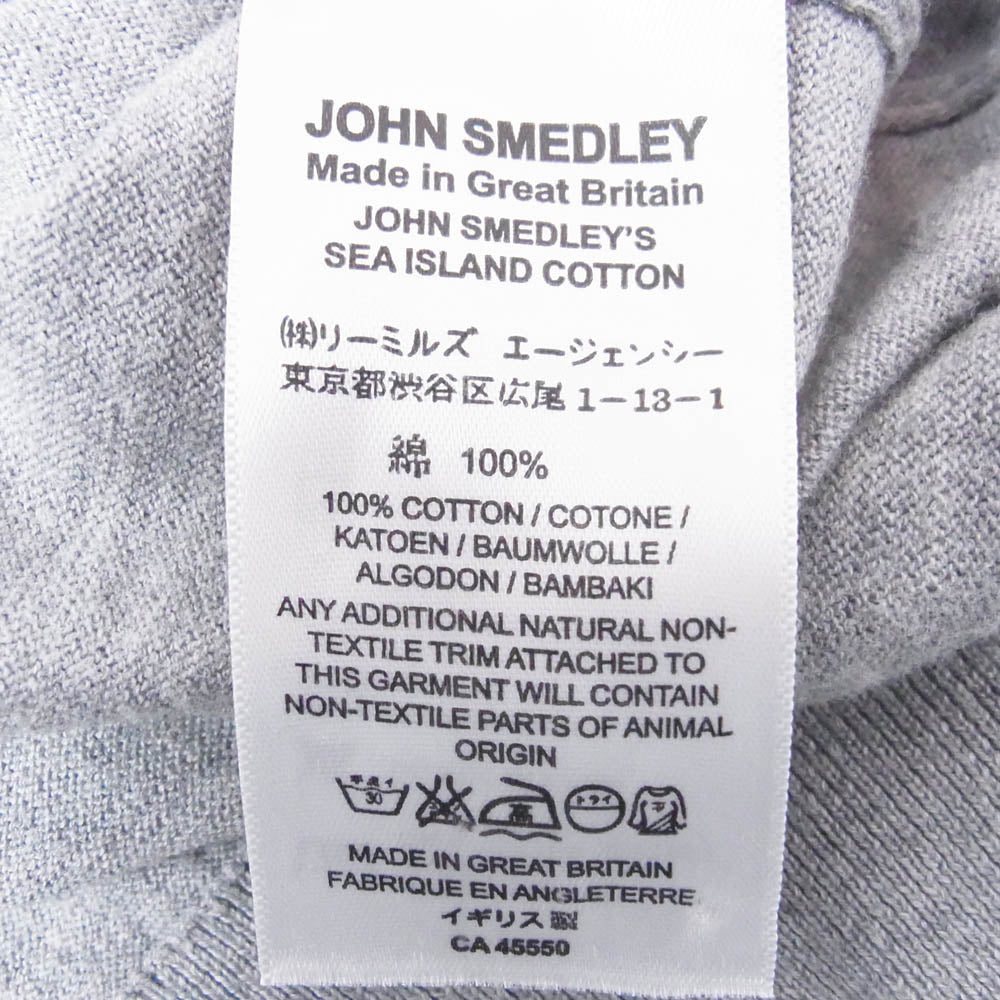 JOHN SMEDLEY ジョンスメドレー COTTON KNIT コットンニット ボタン カーディガン グレー系 M【中古】