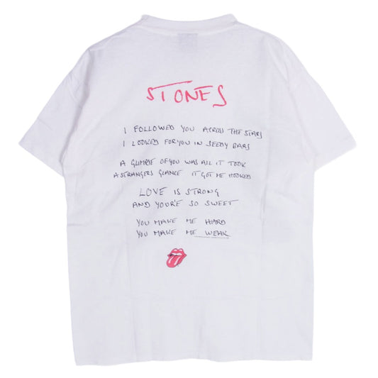 90s USA製 The Rolling Stones LOVE IS STRONG 1994 BROCKUM 半袖 Tシャツ ホワイト系 L【中古】