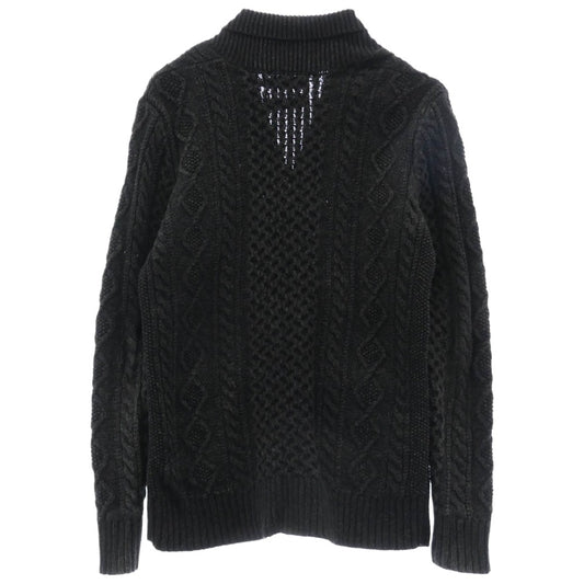 HYSTERIC GLAMOUR ヒステリックグラマー 0251ND03 × ORIGINAL BLUES オリジナル ブルース ケーブルニット コットン ショールカラー カーディガン ダークグレー系 M【中古】