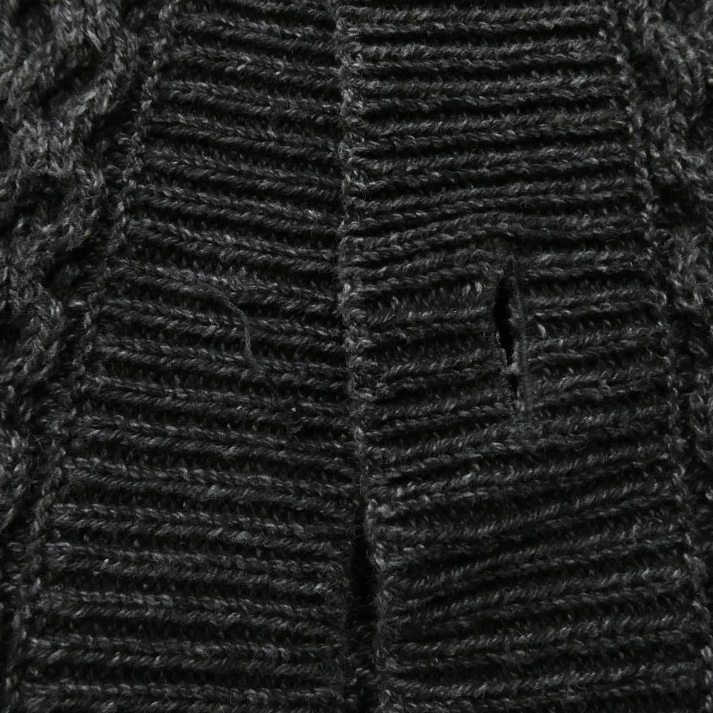 HYSTERIC GLAMOUR ヒステリックグラマー 0251ND03 × ORIGINAL BLUES オリジナル ブルース ケーブルニット コットン ショールカラー カーディガン ダークグレー系 M【中古】