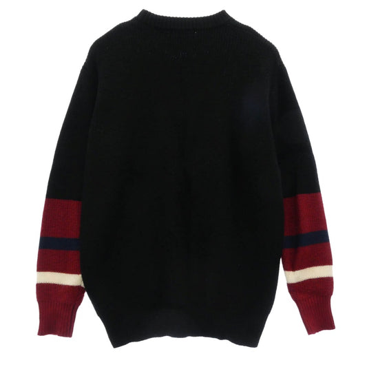 HYSTERIC GLAMOUR ヒステリックグラマー 02183NS11 FELT LOGO RIB-KNIT SWEATER HYSロゴ リブニット セーター ブラック系 M【中古】