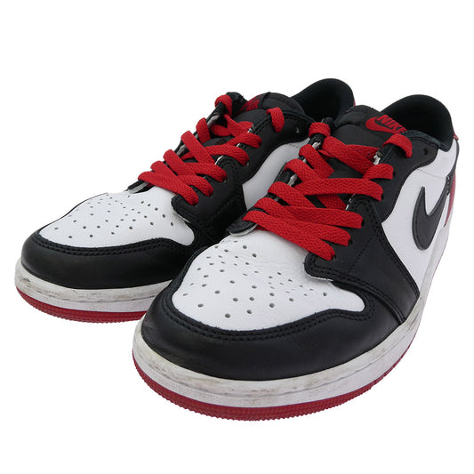 NIKE AIR JORDAN ナイキ ジョーダン CZ0790-106 Air Jordan 1 Retro Low OG Black Toe AJ1 エアジョーダン1 レトロ ロー OG ブラック トゥ ローカット スニーカー ホワイト系 ブラック系 レッド系 27cm【中古】