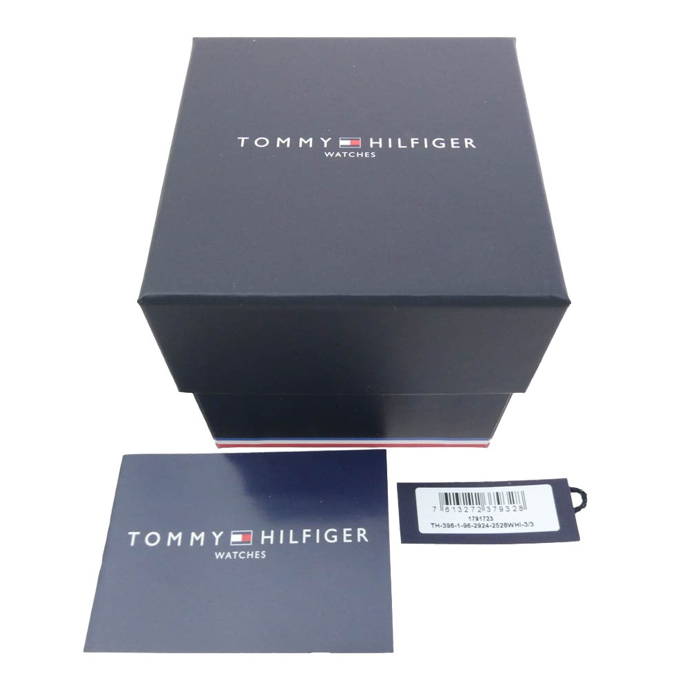 TOMMY HILFIGER トミーヒルフィガー 1791723 BANK バンク ラバーバンド クォーツ ブラック系 ホワイト系【中古】