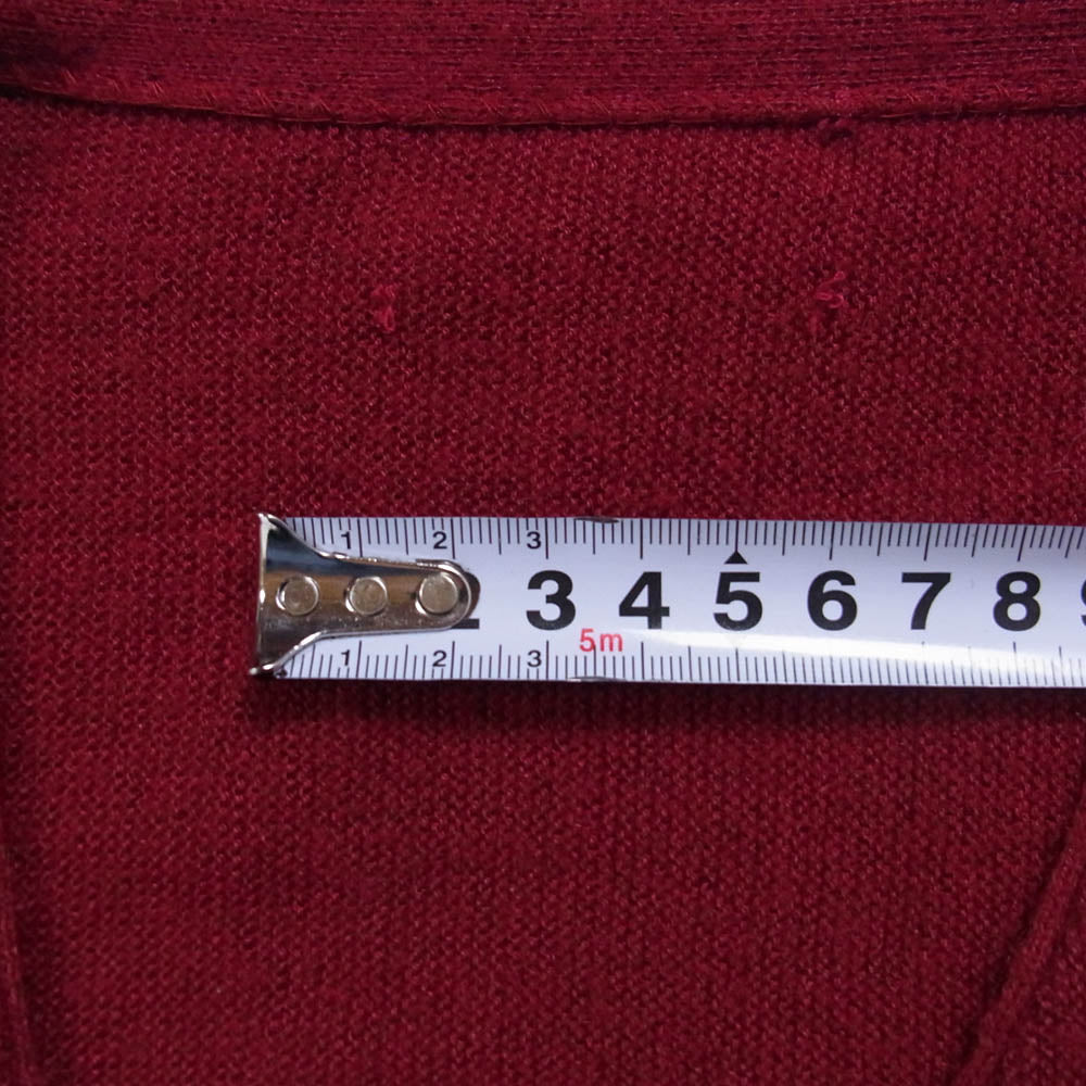 USA製 ILGWU アクリル カーディガン エンジ系 不明【中古】