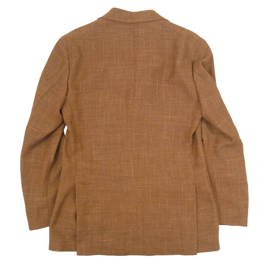 LARDINI ラルディーニ JK767 easy wear ブートニエール付き リネン 3B テーラード ジャケット ブラウン系 44【中古】