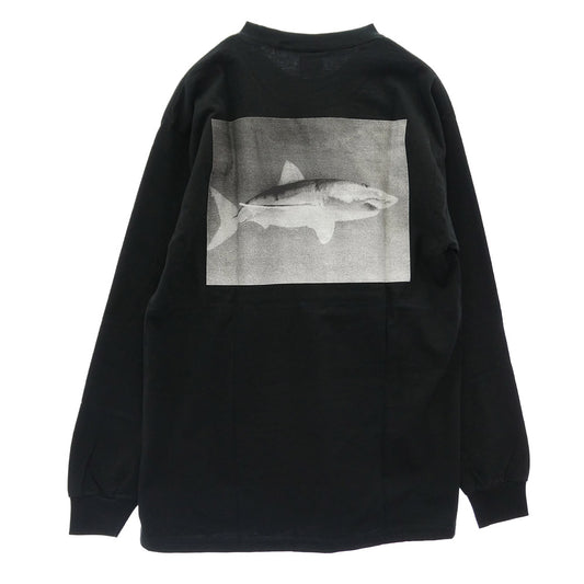 Supreme シュプリーム 11AW Shark L/S Tee シャーク 鮫 長袖 反転 ロゴ ロングスリーブ Tシャツ ブラック系 M【美品】【中古】