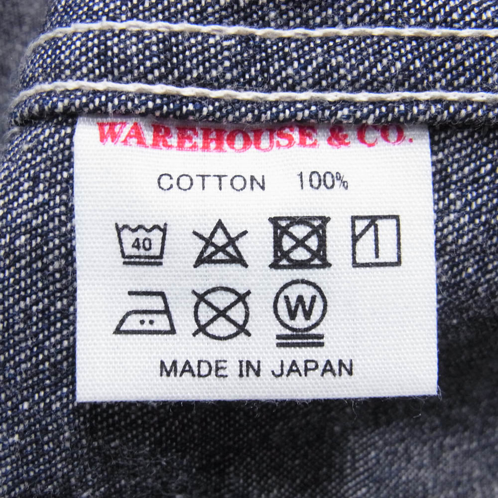 WAREHOUSE ウエアハウス DUCK DIGGER ダックディガー デニム プルオーバー シャツ ジャケット インディゴブルー系 40【中古】