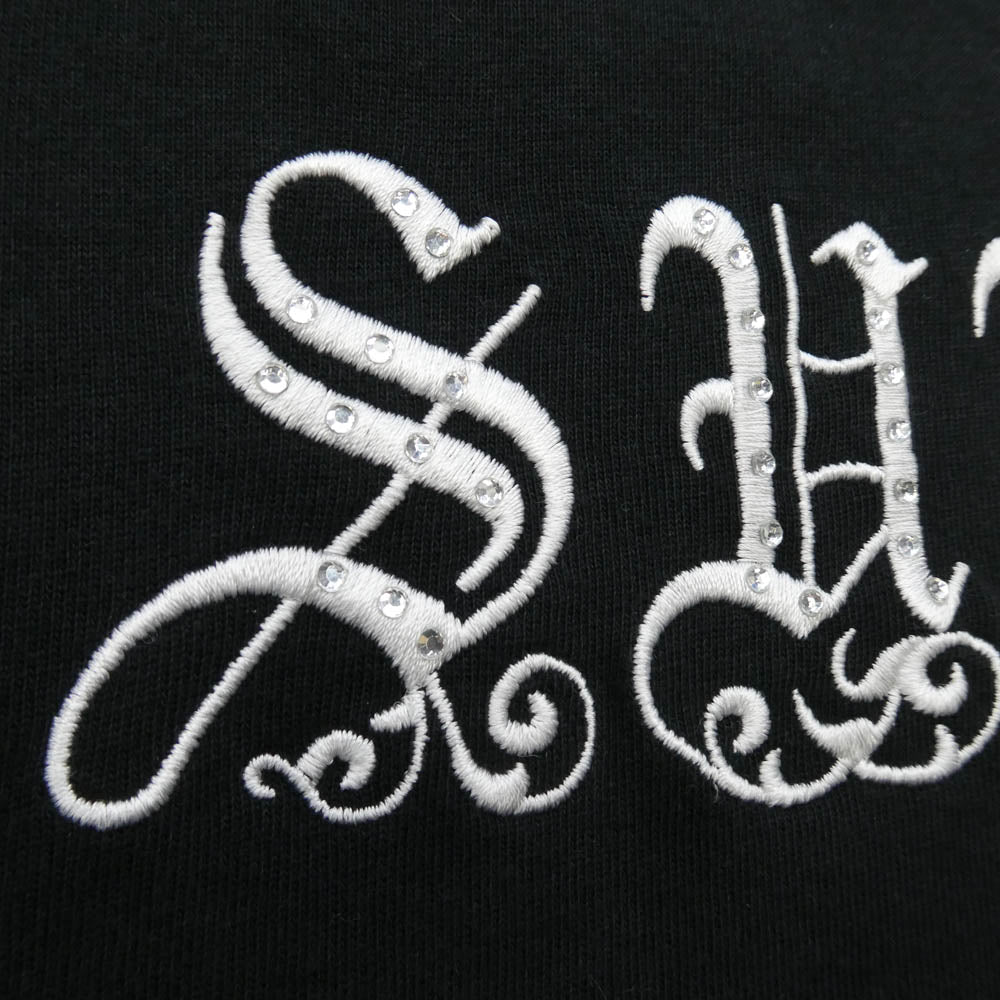 Supreme シュプリーム 21SS Old English Rhinestone S/S Top オールドイングリッシュ ラインストーン 半袖Tシャツ ブラック系 S【中古】