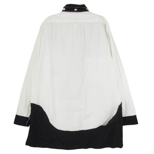 Yohji Yamamoto POUR HOMME ヨウジヤマモトプールオム 23AW HJ-B73-515 power of the WHITE shirt パワー オブ ザ ホワイトシャツ リバーシブル 白黒使いスペアカラー ブラウス 長袖 シャツ ブラック系 サイズ表記無【中古】