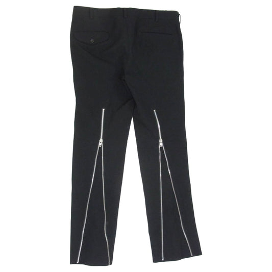 COMME des GARCONS HOMME PLUS コムデギャルソンオムプリュス 23SS PK-P027 リネン混 ウール ジップ スラックス パンツ ブラック系 M【中古】