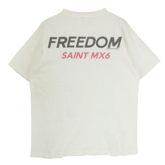 SAINT MICHAEL セントマイケル 24SS SM-YS8-0000-C22 × FREEDOM フリーダム FD SS TEE ASTRO 大友克洋 ヴィンテージ加工 グラフィックプリント Tシャツ 半袖カットソー ホワイト系 L【中古】