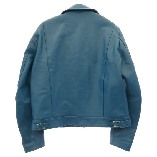 Lewis Leathers ルイスレザー CYCLONE サイクロン ヴィンテージターコイズ スクエアパッチ レザー ライダース ジャケット ブルー系 42【中古】