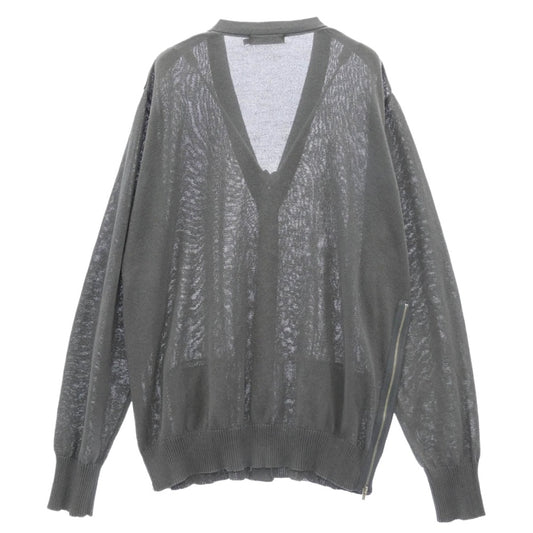 UNDERCOVER アンダーカバー 24SS UN-K0301 MONK CARDIGAN POLY PAPER YARN サイドジップ カーディガン グレー系 M【中古】