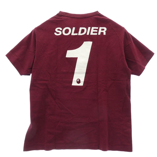 A BATHING APE アベイシングエイプ BAPE SC プリント 半袖 Tシャツ カットソー ワインレッド系 L【中古】
