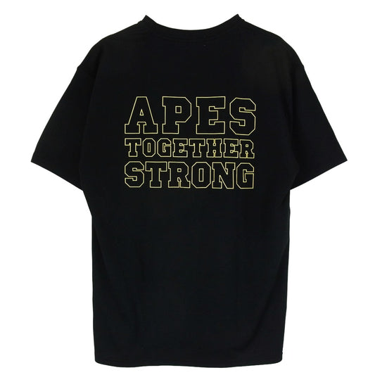 A BATHING APE アベイシングエイプ ロゴプリント ジャージー 半袖 Tシャツ カットソー ブラック系 XL【中古】