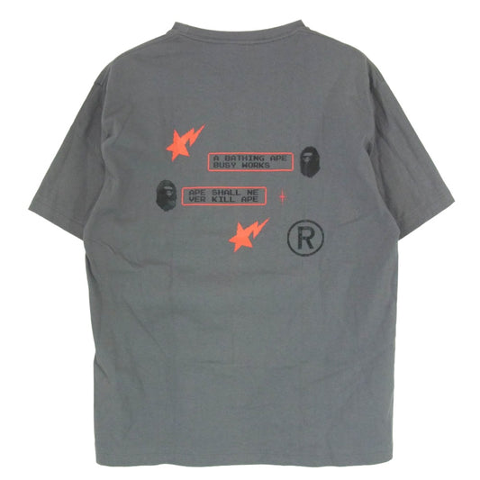 A BATHING APE アベイシングエイプ Bapesta Tee ベイプスタ 半袖 Tシャツ カットソー グレー系 L【中古】